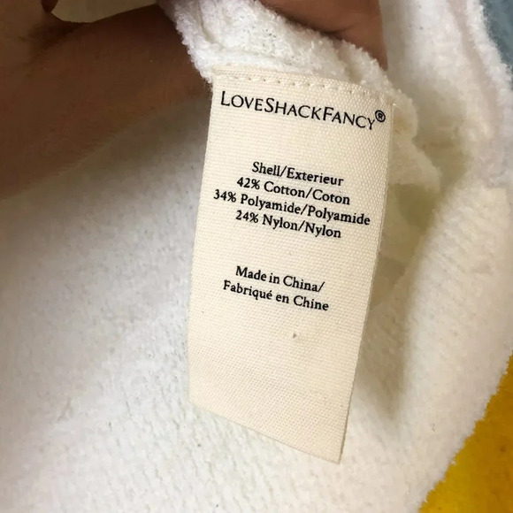 NEW LoveShackFancy Aidyn Crop Knit Puff Sleeve Cardigan in Malibu Sunset XS NWT - Picture 8 of 9